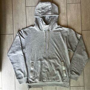 ALO Yoga Highline Hoodie Athletic Heather Grey Brushed French Terry Sweatshirt M